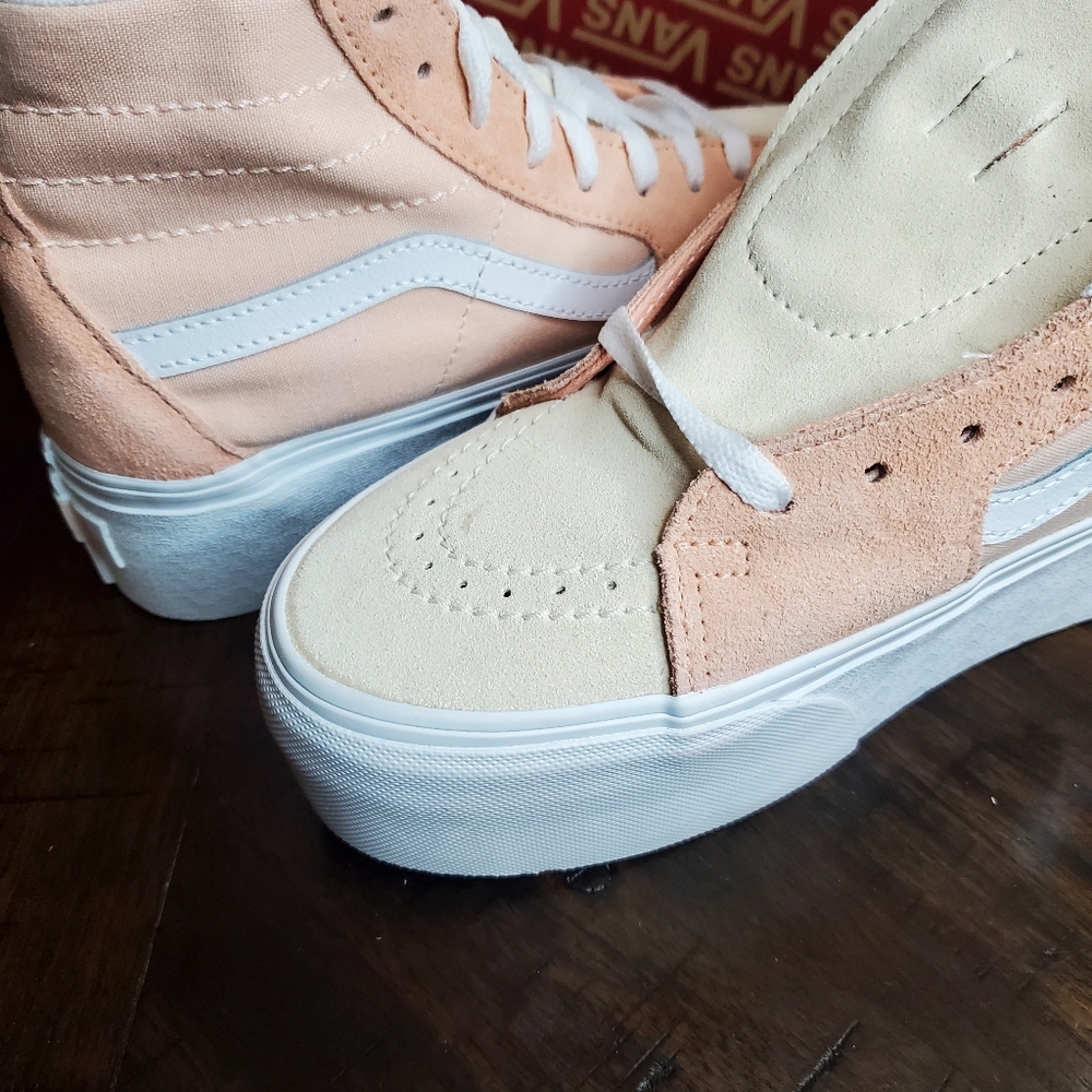 Vans Sk8-Hi Tapered Color Block Peach 🍑  Women Size 8.5, Men Size 7 - Picture 10 of 13